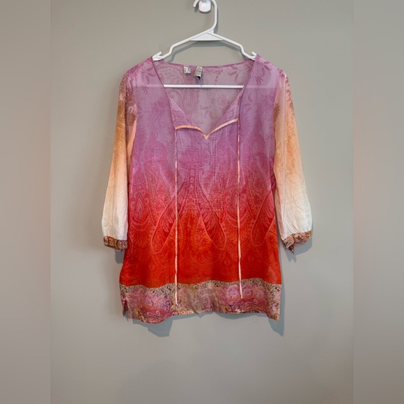 Zanetti Multicolored Cotton Paisley Blouse - Picture 2 of 15